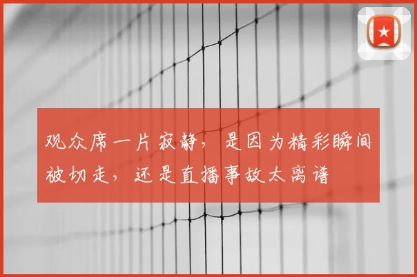 观众席一片寂静,是因为精彩瞬间被切走,还是直播事故太离谱